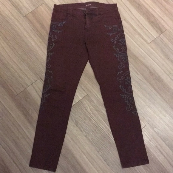 BDG Embroidered Red Denim Skinnies - Picture 5 of 6